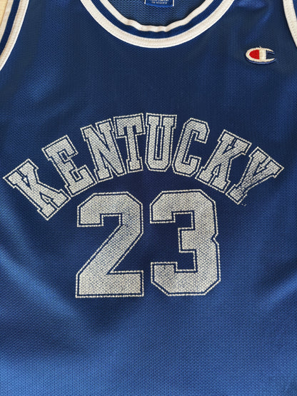 Champion Kentucky Wildcats Derek Anderson #23 Jersey Size 44 Blue White Mesh 90s NCAA USA