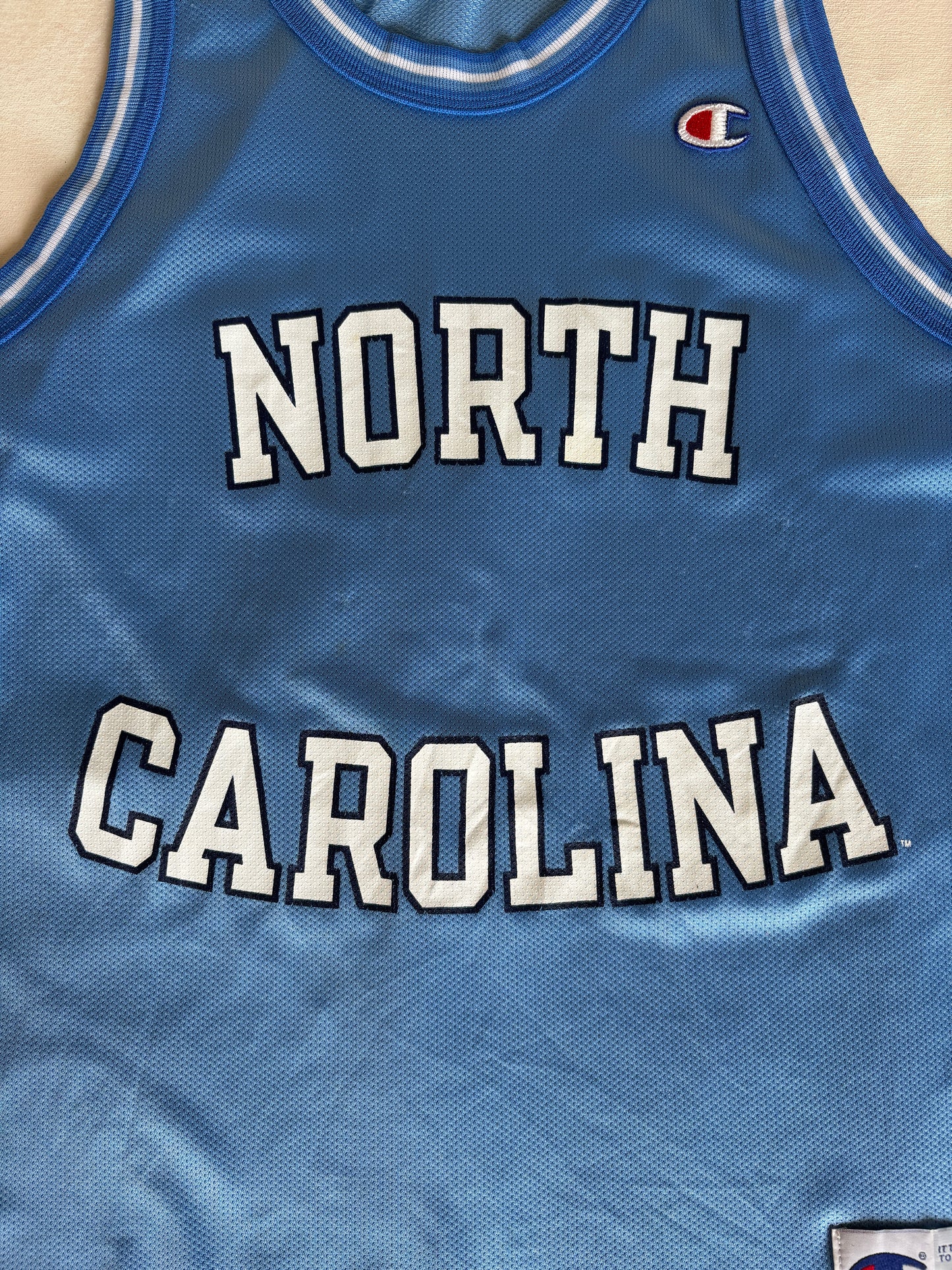 Champion North Carolina Tar Heels UNC Jersey Size 40 Carolina Blue Mesh 90s NCAA USA
