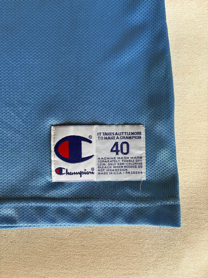 Champion North Carolina Tar Heels UNC Jersey Size 40 Carolina Blue Mesh 90s NCAA USA