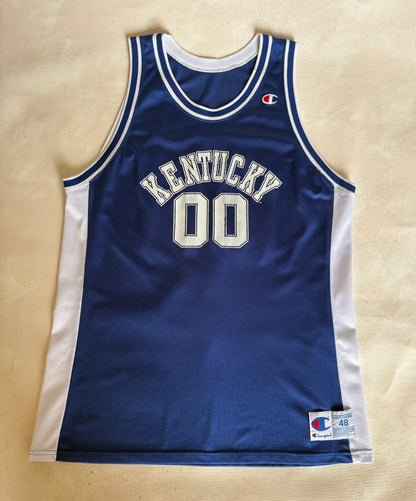 Champion Kentucky Wildcats #00 Jersey Size 48 Blue White Mesh 90s NCAA Made in USA