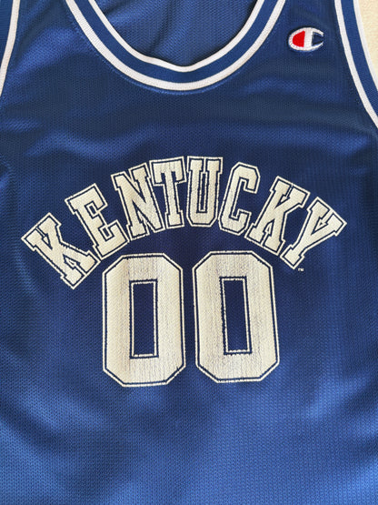 Champion Kentucky Wildcats #00 Jersey Size 48 Blue White Mesh 90s NCAA Made in USA