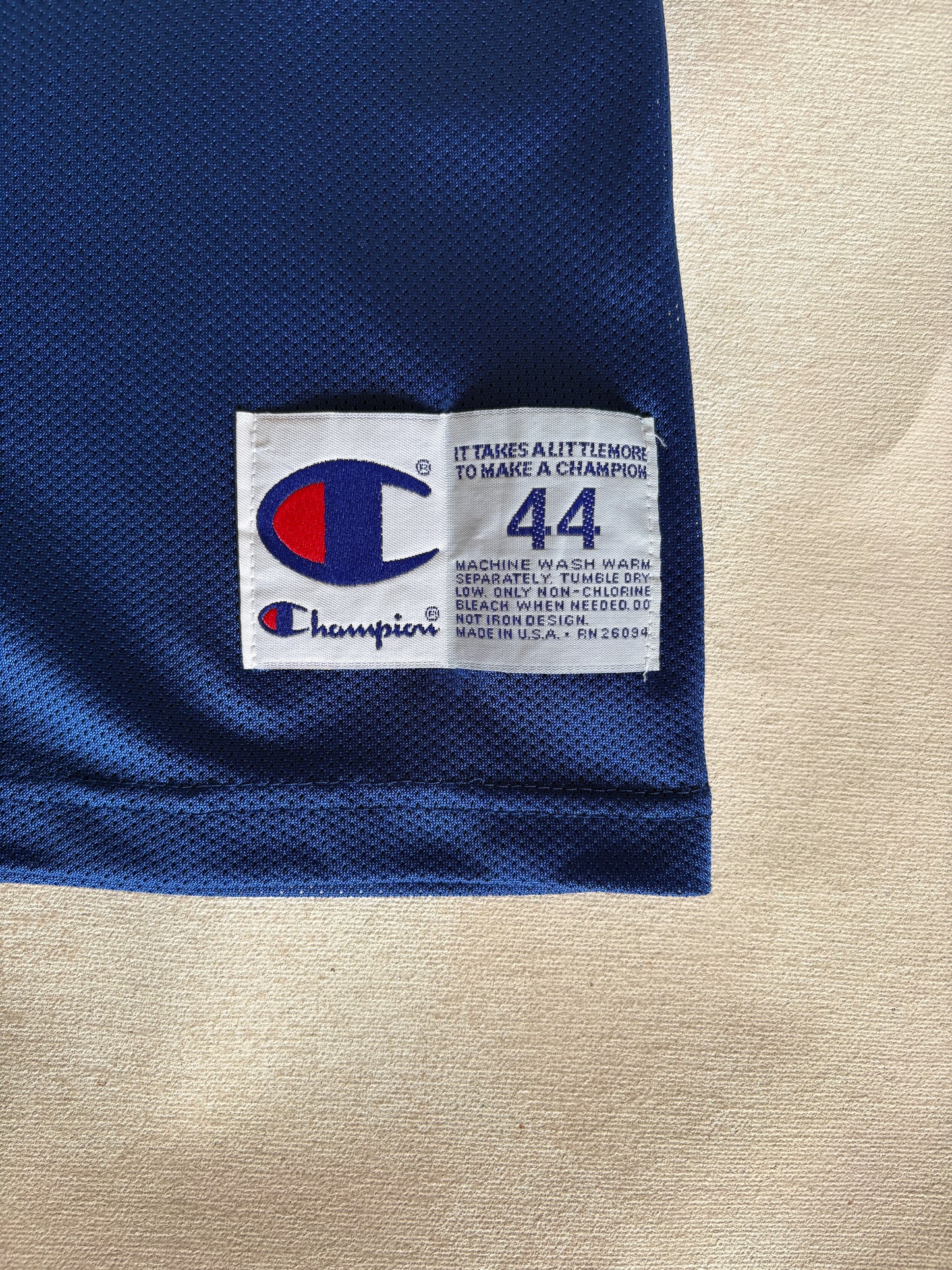 Champion Golden State Warriors Latrell Sprewell #15 Jersey Size 44 Blue Yellow Mesh 90s NBA