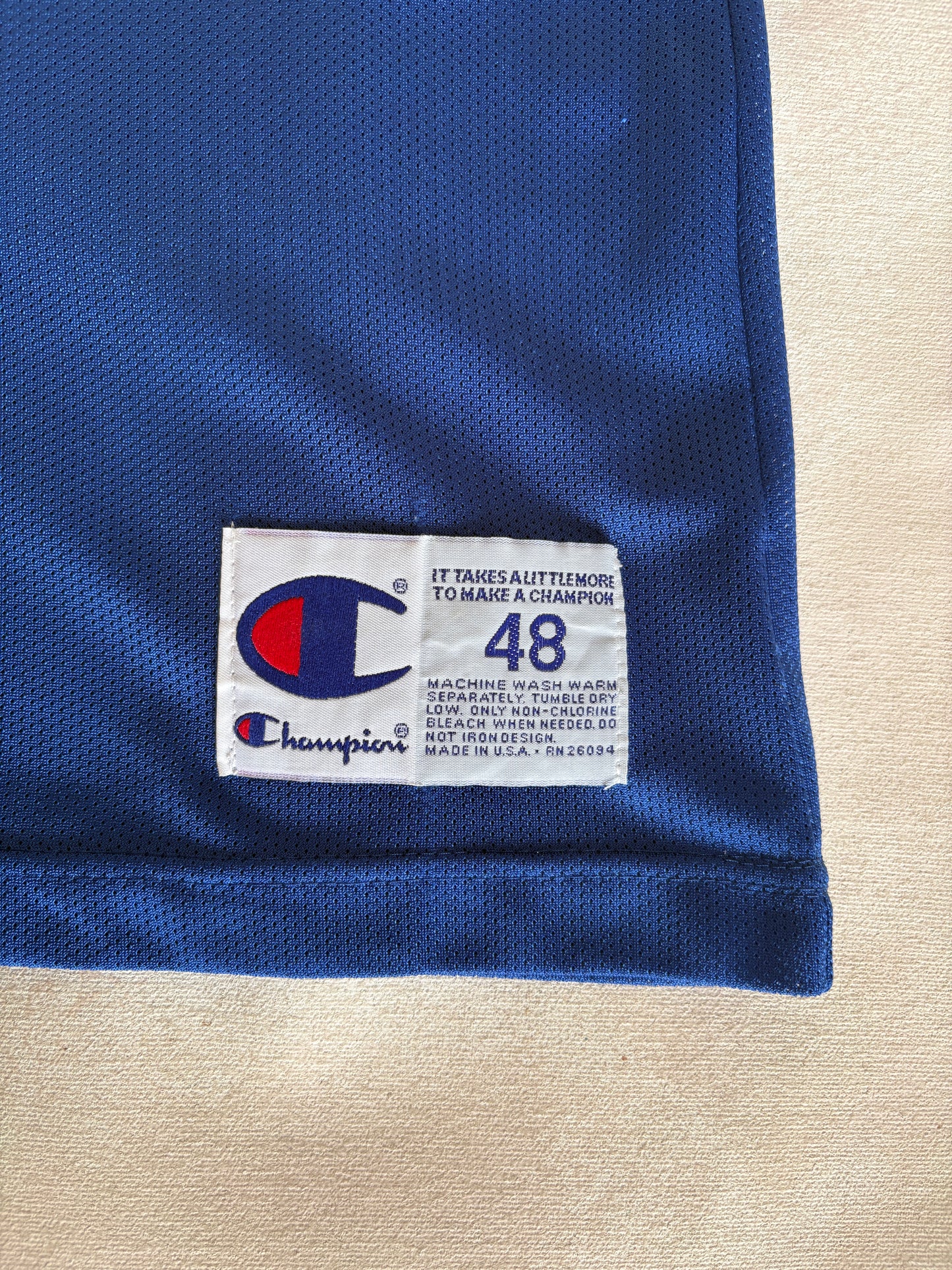 Champion Golden State Warriors Latrell Sprewell #15 Jersey Size 48 Blue Mesh 90s NBA USA
