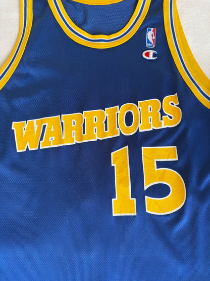 Champion Golden State Warriors Latrell Sprewell #15 Jersey Size 48 Blue Mesh 90s NBA USA