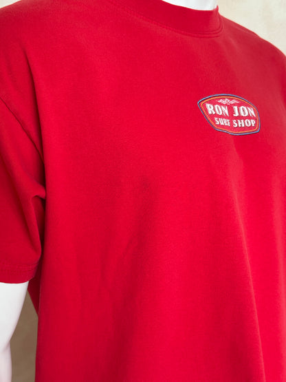 Vintage Ron Jon Surf Shop tee – bold comic-style surfer graphic with pure 90s beach energy. Large-AJ357 Studio