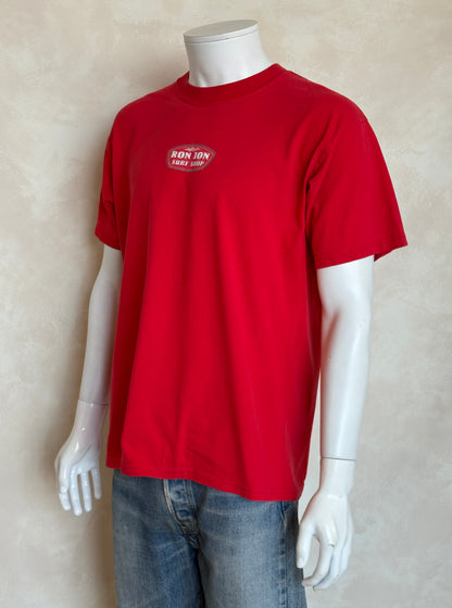 Vintage Ron Jon Surf Shop tee – bold comic-style surfer graphic with pure 90s beach energy. Large-AJ357 Studio