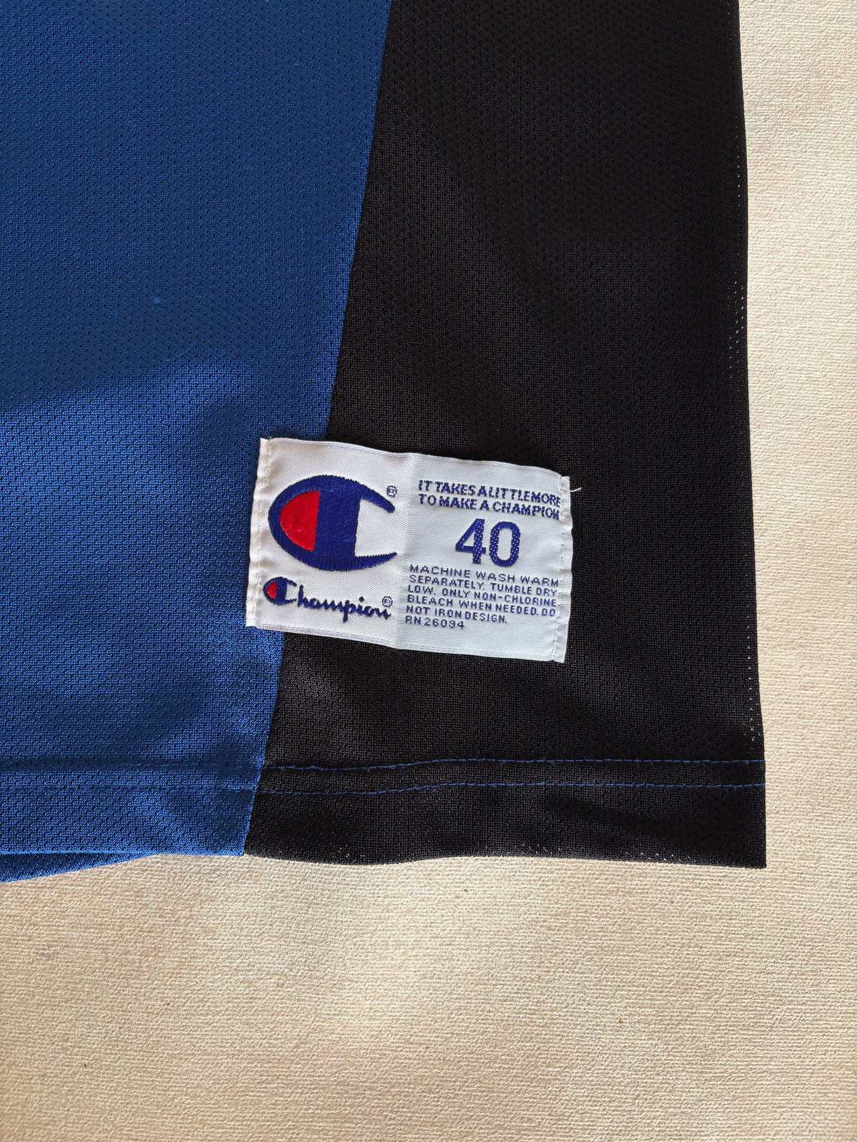 Champion New York Knicks Larry Johnson #20 Jersey Size M/40 Blue Black Orange Mesh 90s NBA-AJ357 Studio