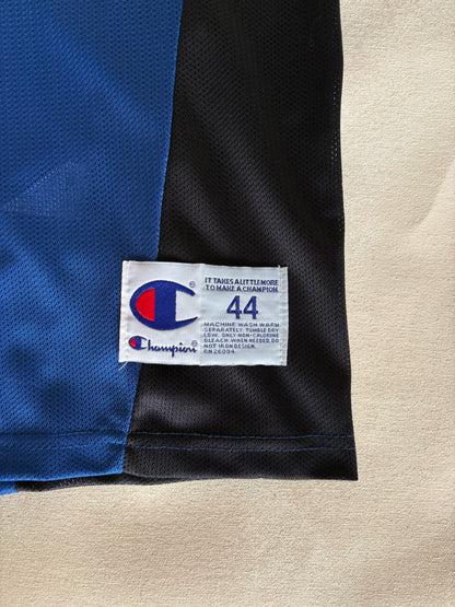 Champion New York Knicks Allan Houston #1 Jersey Size L/44 Blue Black Orange Mesh 90s NBA