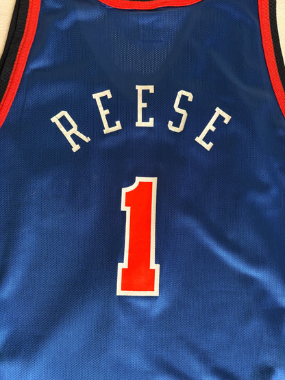 Champion New York Knicks Allan Houston #1 Jersey Size L/44 Blue Black Orange Mesh 90s NBA