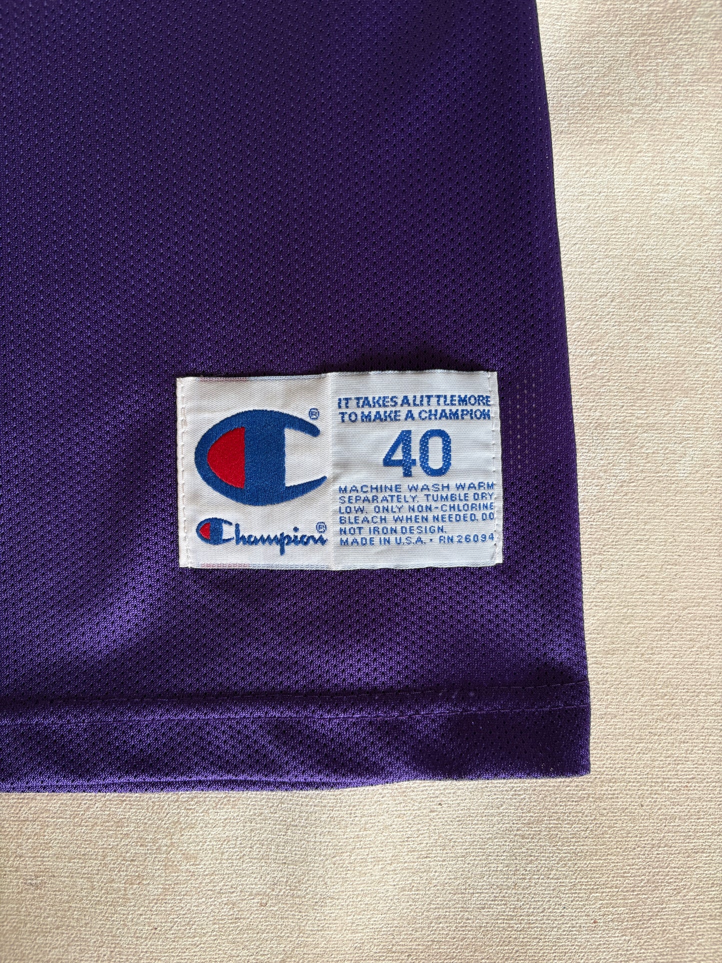 Champion Phoenix Suns Charles Barkley #34 Jersey Size 40 Purple Mesh 90s NBA Made USA