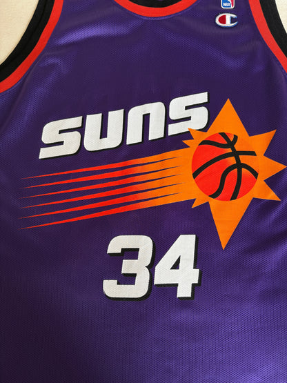 Champion Phoenix Suns Charles Barkley #34 Jersey Size 40 Purple Mesh 90s NBA Made USA