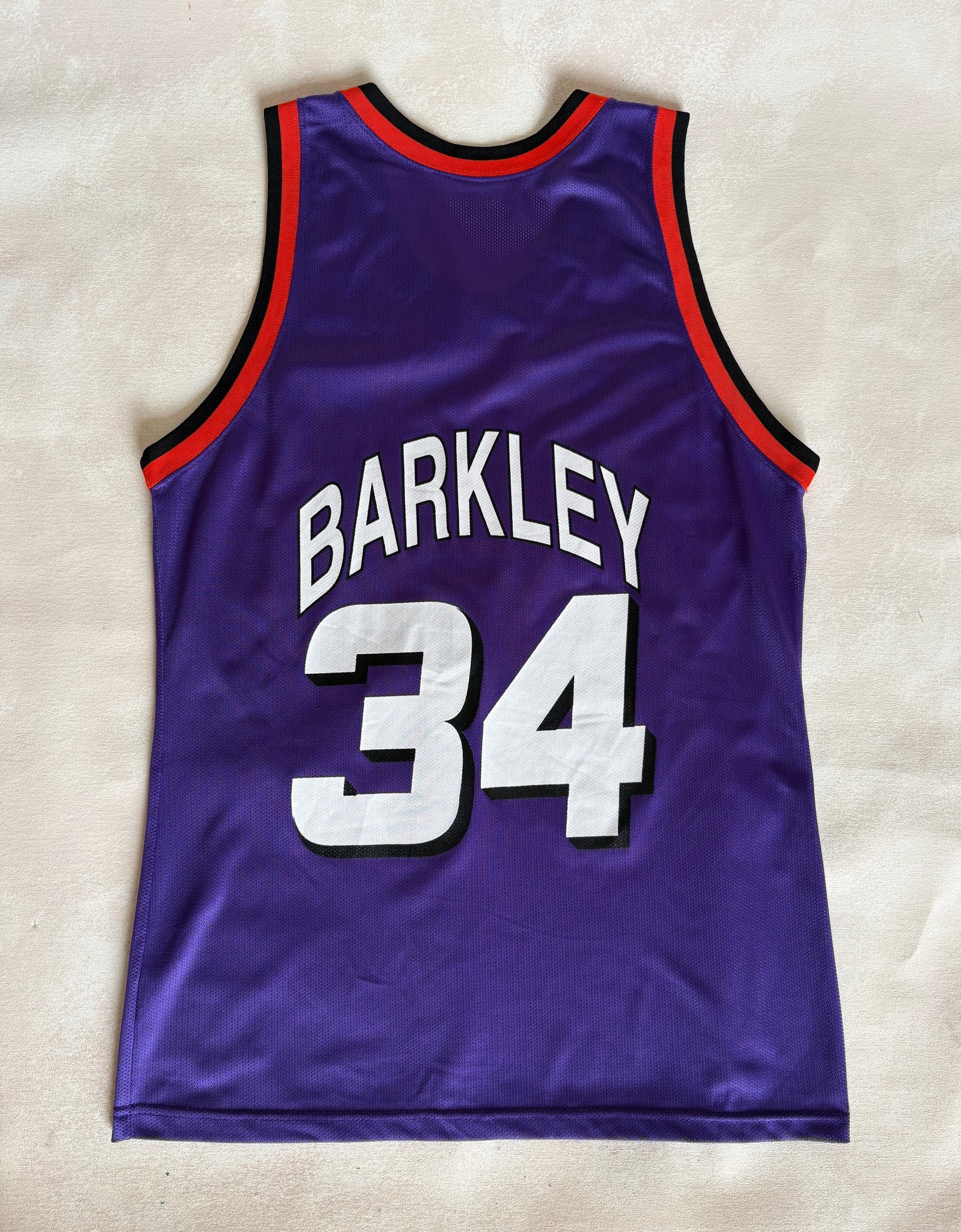 Champion Phoenix Suns Charles Barkley #34 Jersey Size 40 Purple Mesh 90s NBA Made USA