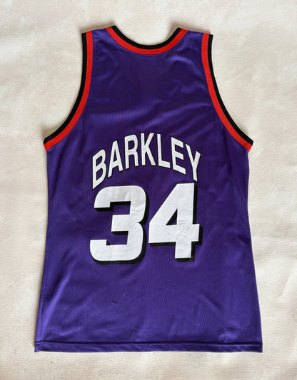 Champion Phoenix Suns Charles Barkley #34 Jersey Size 40 Purple Mesh 90s NBA Made USA