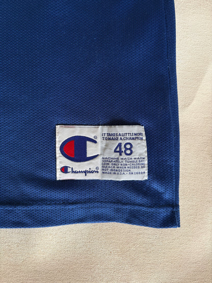 Champion Golden State Warriors Chris Webber #4 Jersey Size 48 Blue Yellow Mesh 90s NBA USA