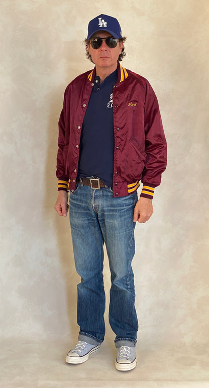Size Small . Vintage Delong satin jacket Made in USA-AJ357 Studio