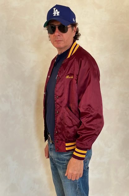 Size Small . Vintage Delong satin jacket Made in USA-AJ357 Studio