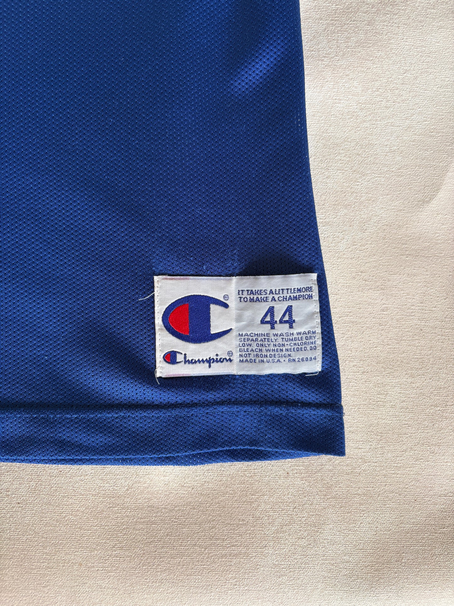 Champion Golden State Warriors Chris Webber #4 Jersey Size 44 Blue Yellow Mesh 90s NBA