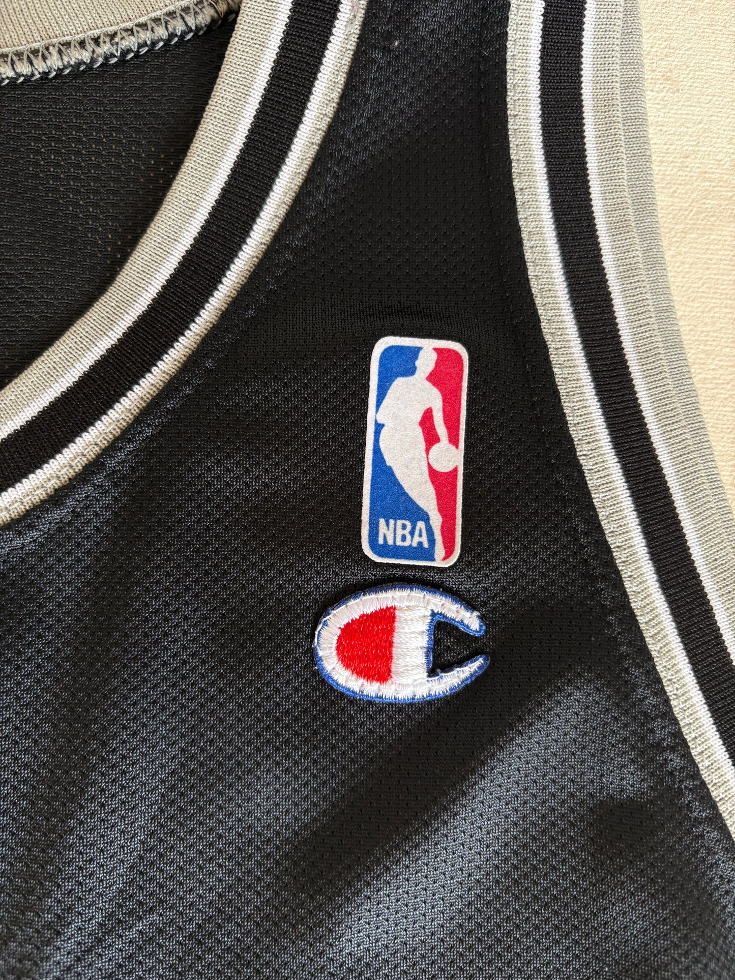 Champion Spurs Dennis Rodman #10 Jersey Size 44 Black Altered Front 90s NBA Made in USA