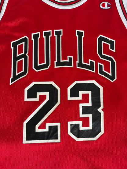 Champion Chicago Bulls Michael Jordan #23 Jersey Size 48 Red Mesh 90s NBA Road Jersey