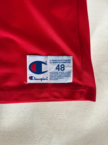 Champion Chicago Bulls Michael Jordan #23 Jersey Size 48 Red Mesh 90s NBA Road Jersey