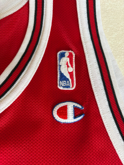 Champion Chicago Bulls Michael Jordan #23 Jersey Size 48 Red Mesh 90s NBA Road Jersey