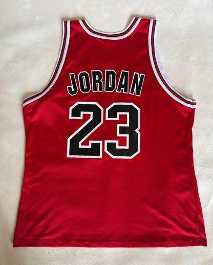 Champion Chicago Bulls Michael Jordan #23 Jersey Size 48 Red Mesh 90s NBA Road Jersey