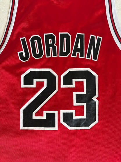 Champion Chicago Bulls Michael Jordan #23 Jersey Size 48 Red Mesh 90s NBA Road Jersey