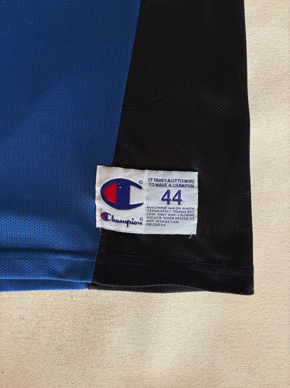 Champion New York Knicks Marcus Camby #23 Jersey Size L/44 Blue Black Orange Mesh 90s NBA
