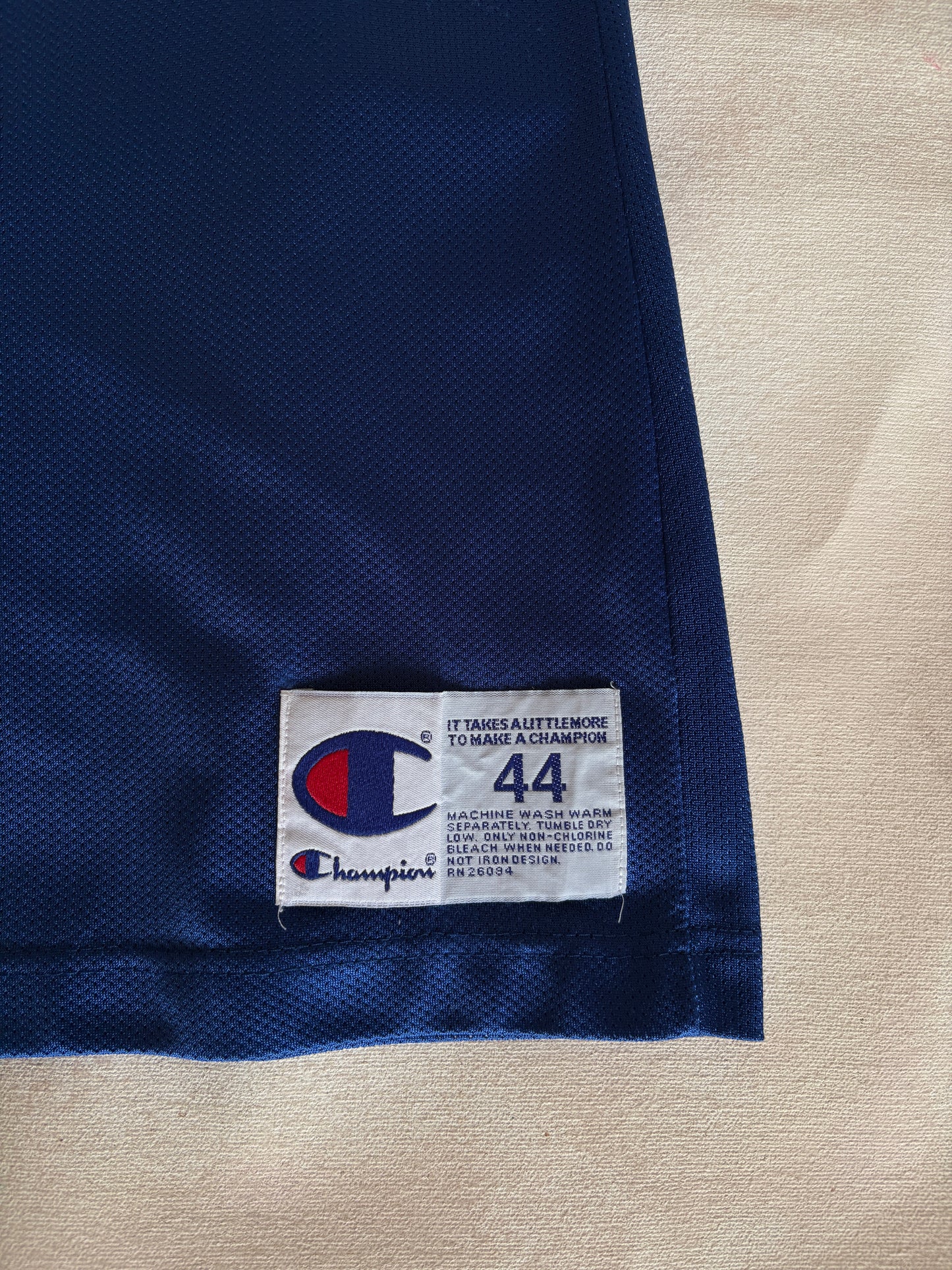 Champion Dallas Mavericks Jason Kidd #5 Jersey Size 44 Navy Blue Green Mesh 90s NBA
