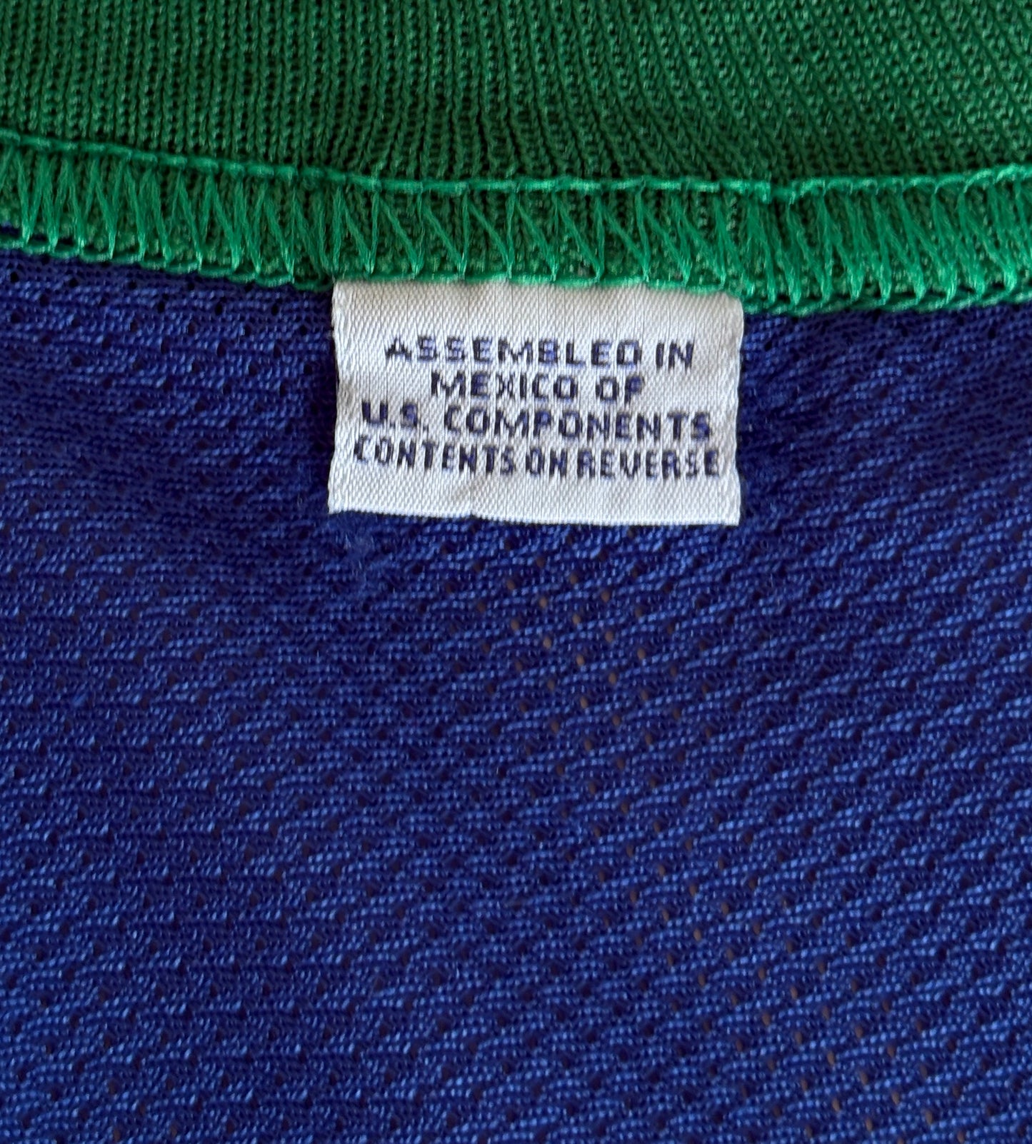Champion Dallas Mavericks Jason Kidd #5 Jersey Size 44 Navy Blue Green Mesh 90s NBA