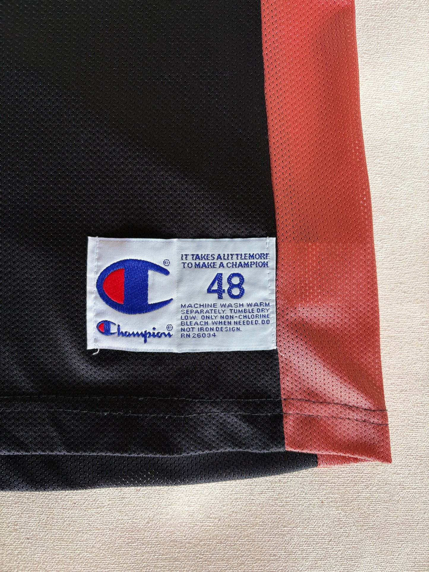 Champion Utah Jazz #32 Malone Jersey Size 48 Black Mesh Vintage 90s NBA
