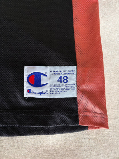 Champion Utah Jazz #32 Malone Jersey Size 48 Black Mesh Vintage 90s NBA