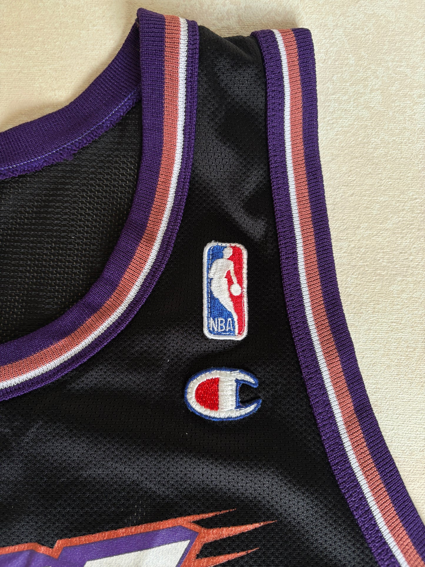 Champion Utah Jazz #32 Malone Jersey Size 48 Black Mesh Vintage 90s NBA