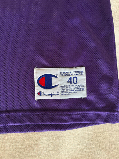Champion Utah Jazz #12 Stockton Jersey Size 40 Purple Mesh Vintage 90s NBA