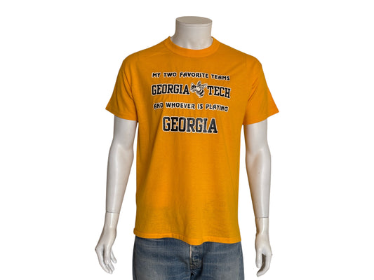Vintage 1990s Georgia Tech t-shirt with classic collegiate design, made in USA, size large