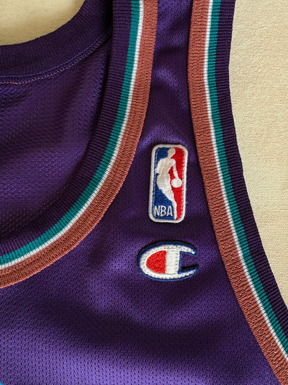 Champion Utah Jazz #12 Stockton Jersey Size 40 Purple Mesh Vintage 90s NBA