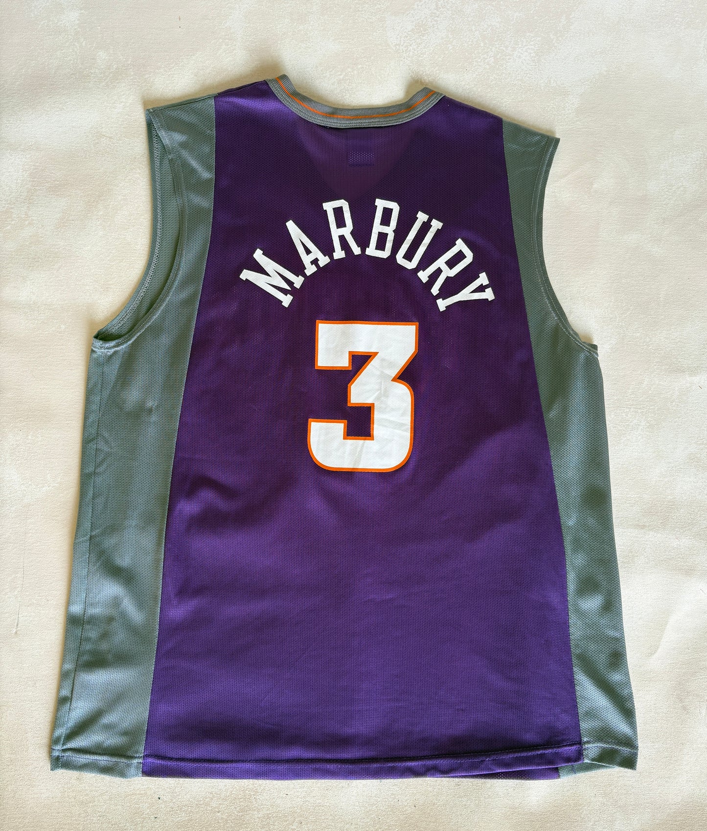 Champion Phoenix Suns #3 Marbury Jersey Size 40 Purple Mesh Vintage 90s NBA