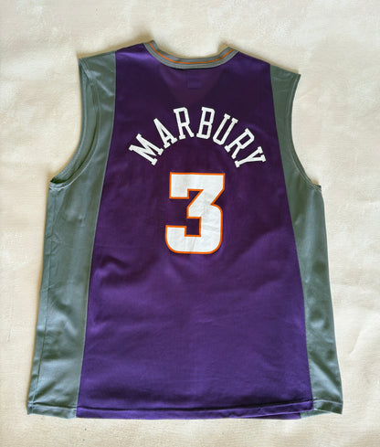 Champion Phoenix Suns #3 Marbury Jersey Size 40 Purple Mesh Vintage 90s NBA