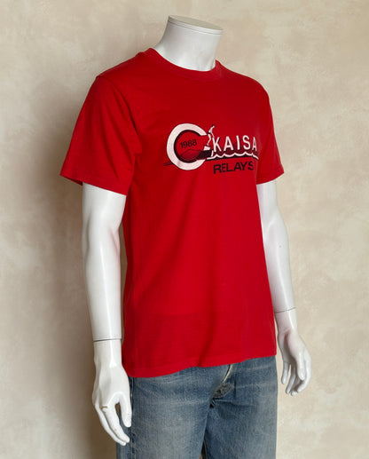 Vintage 1988 KAISA Relays tee – bold aquatic competition graphic with retro energy. Large-AJ357 Studio