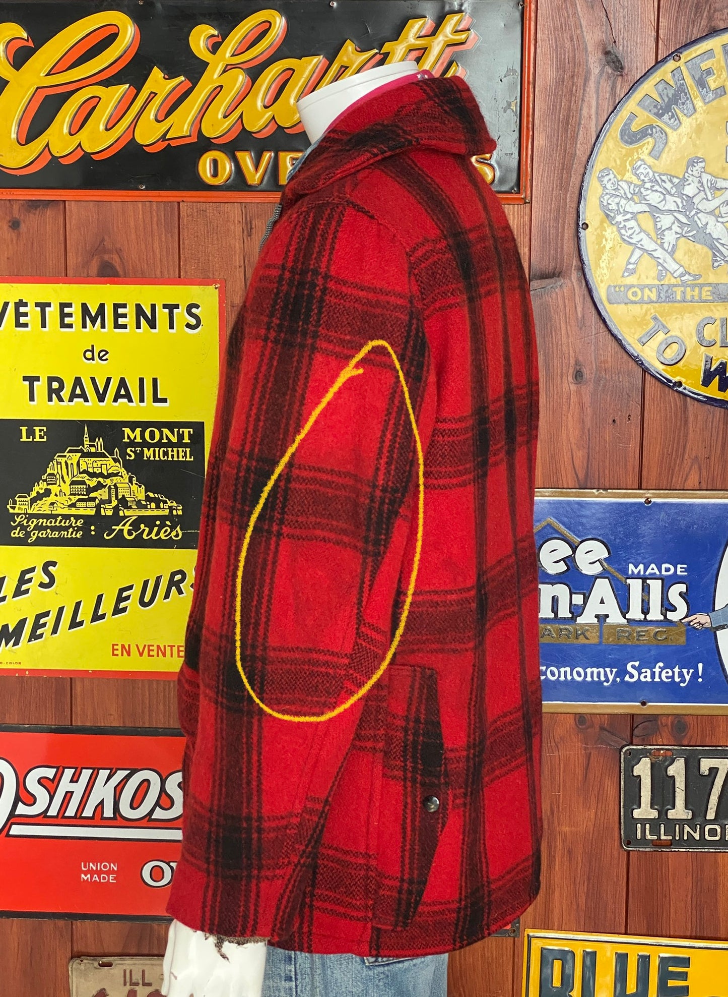 Size 42 US (52EU) 50s Penneys  hunting plaid wool jacket Made in USA