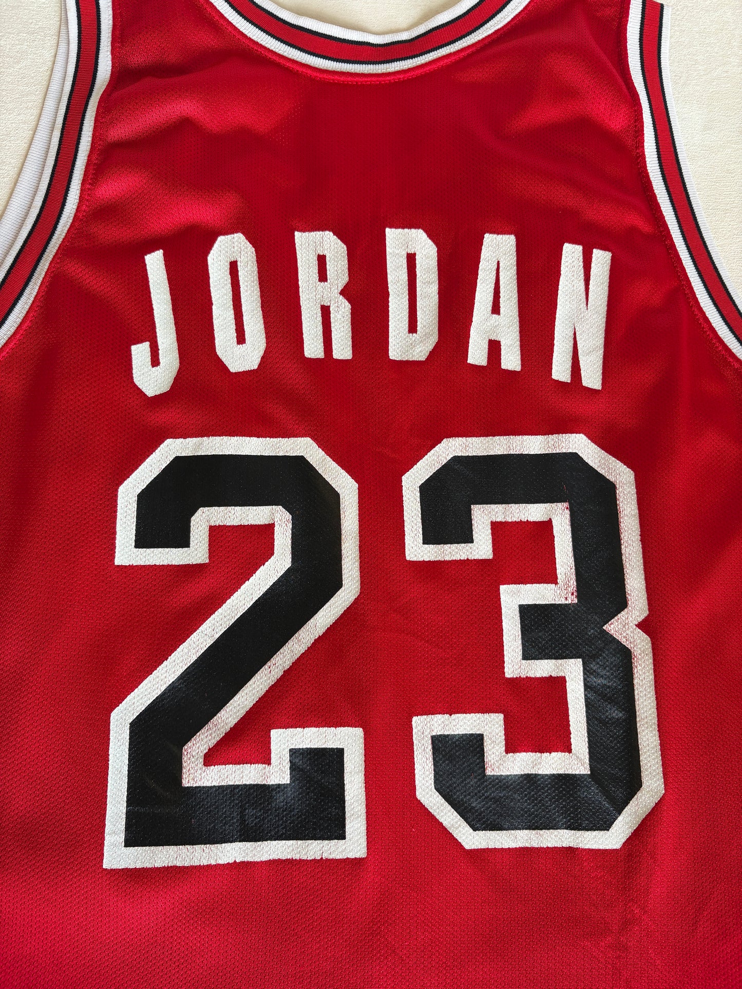 Champion Chicago Bulls #23 Jersey Size 44 Red Mesh Vintage 90s NBA Made in USA