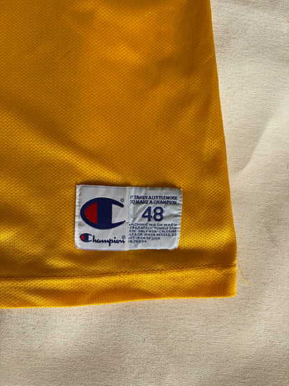 Champion LA Lakers #9 Van Exel Jersey Size 48 Gold Mesh Vintage 90s NBA