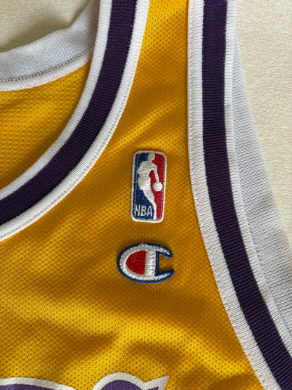 Champion LA Lakers #9 Van Exel Jersey Size 48 Gold Mesh Vintage 90s NBA