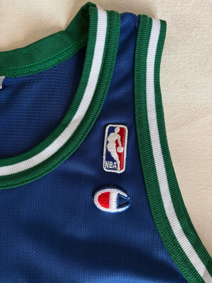 Champion Dallas Mavericks #5 Kidd Jersey Size 40 Blue Mesh Vintage 90s NBA