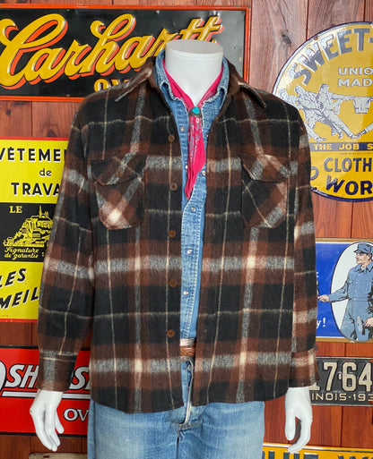 Size Large, 80s Heavy plaid shirt-AJ357 Studio