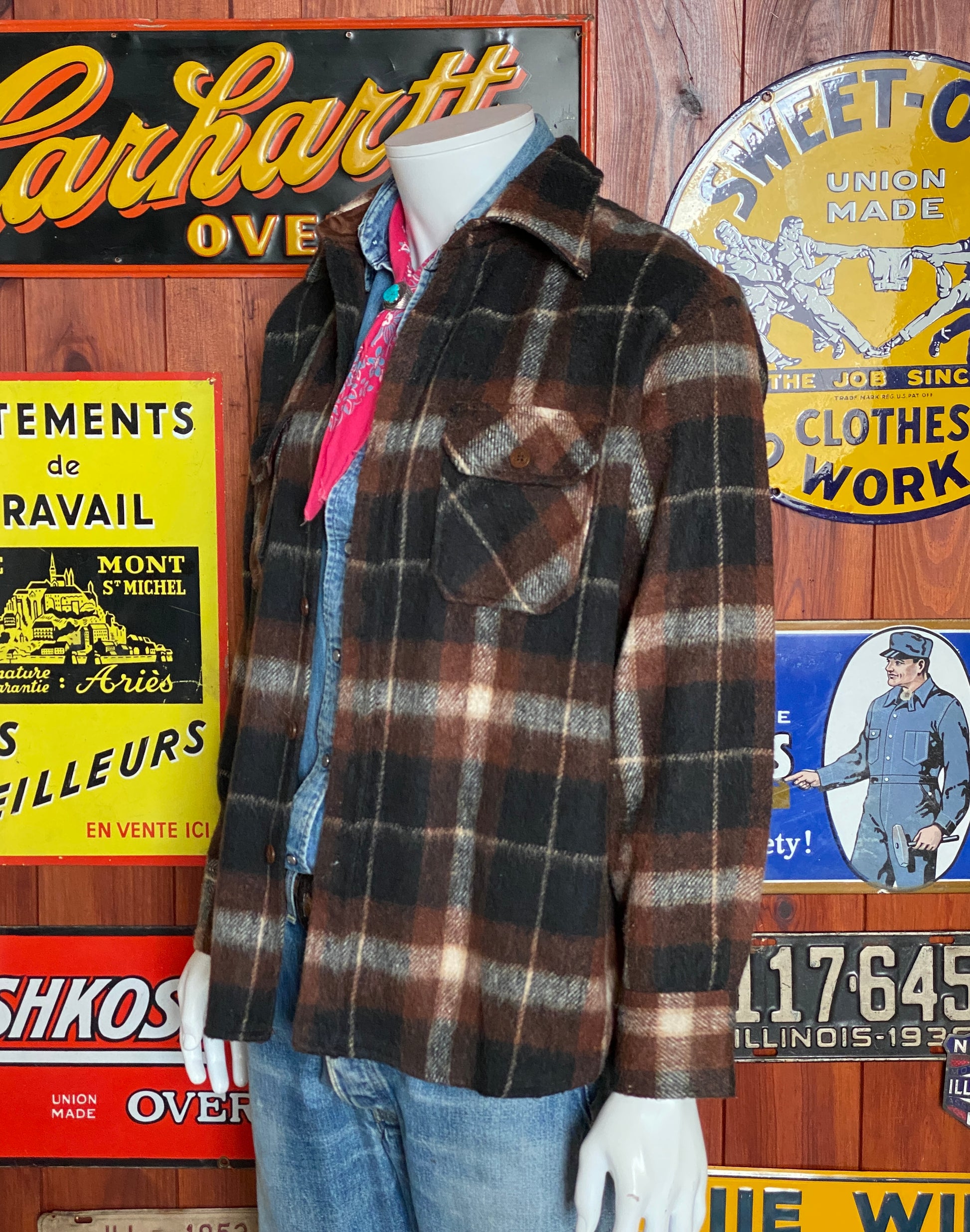 Size Large 80s Heavy Plaid Shirt | Vintage Retro Style