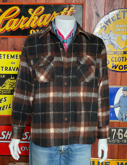 Size Large, 80s Heavy plaid shirt-AJ357 Studio