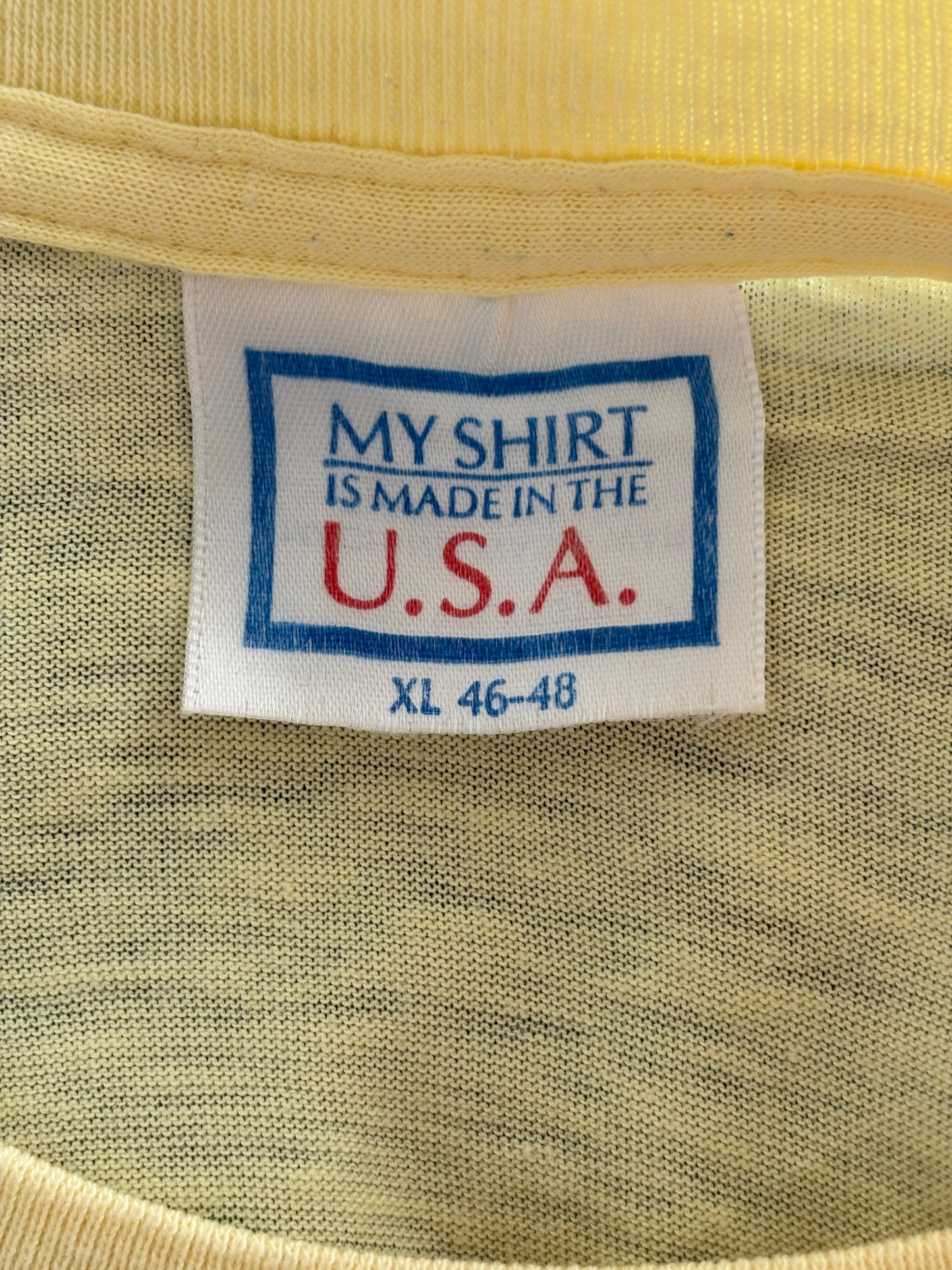 Vintage 1986 “Life’s a Beach” t-shirt from Richmond VA with retro beach scene and party vibe, size XL