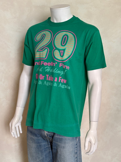 Vintage 1988 funny birthday t-shirt – “29 and Feelin Fine”. Made in USA.-AJ357 Studio