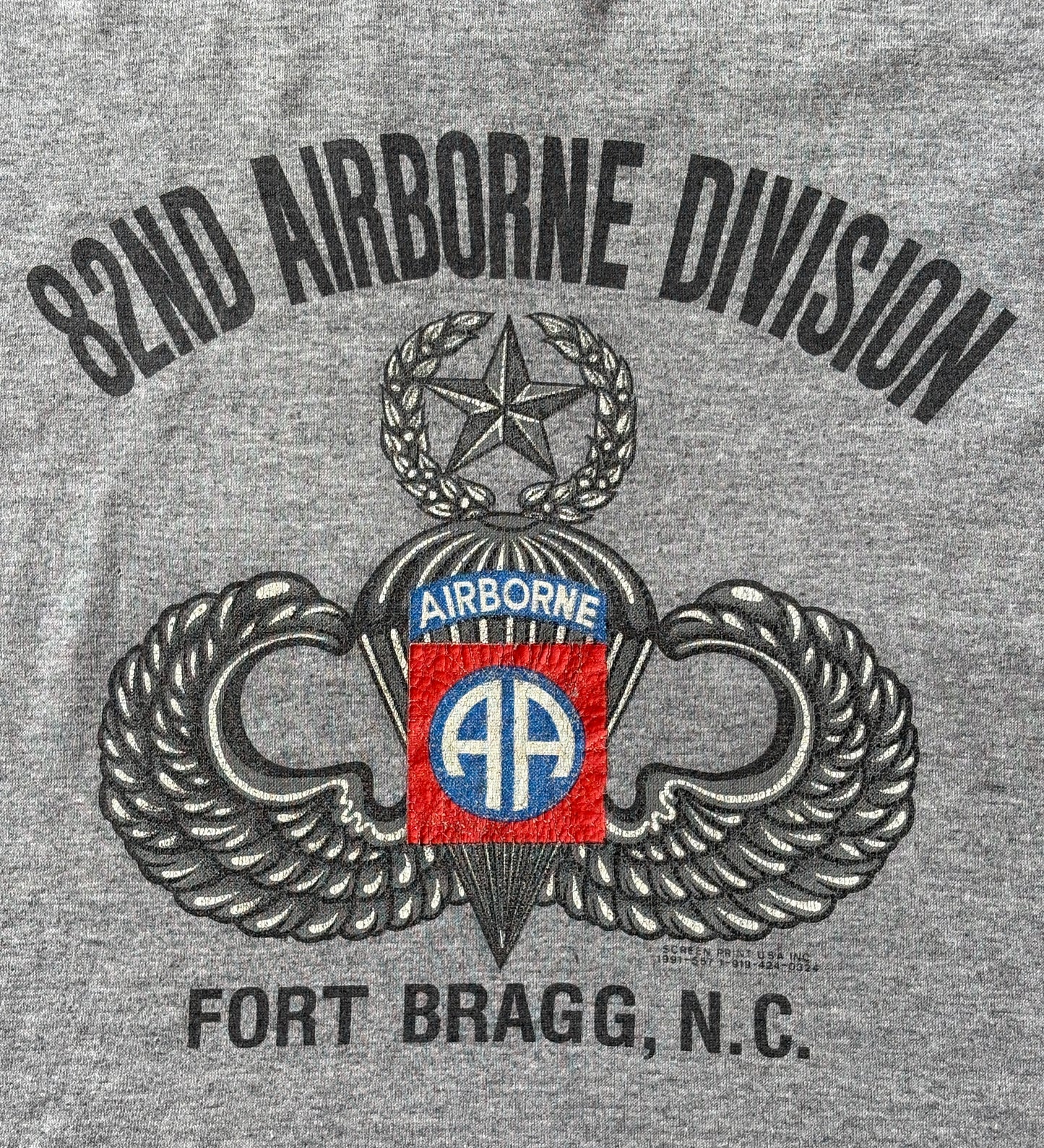 82nd airborne t-shirt, vintage military tee, fort bragg shirt, 1991 graphic tee, jump wings shirt, army patch shirt, v